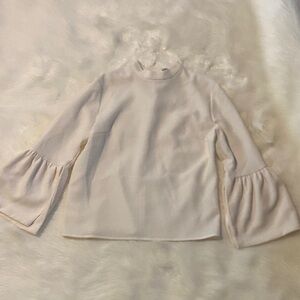 Rejina Pyo Cream Mock-Neck Bell Sleeve Top
